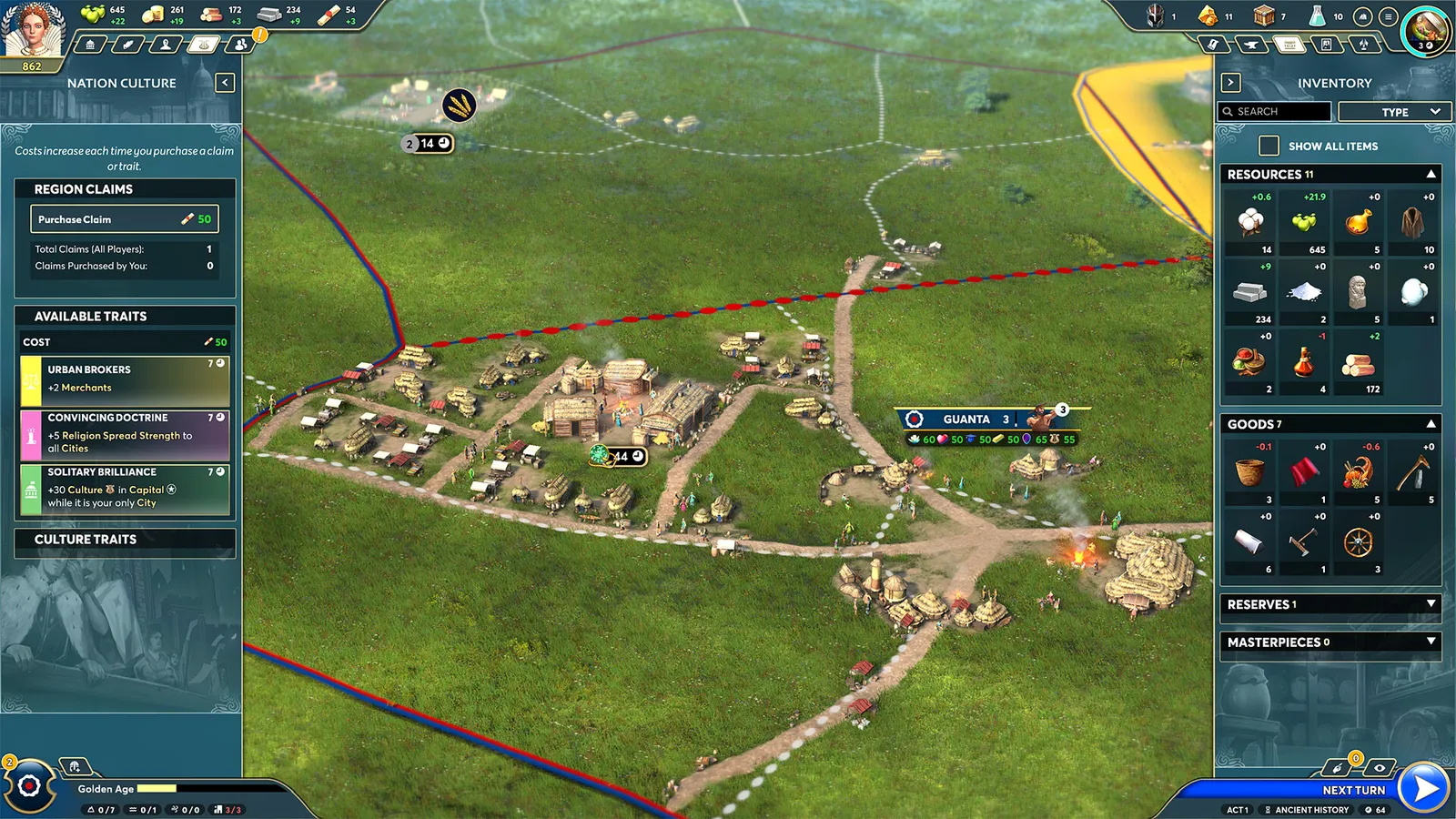 Nation culture and inventory panels over the main HUD
