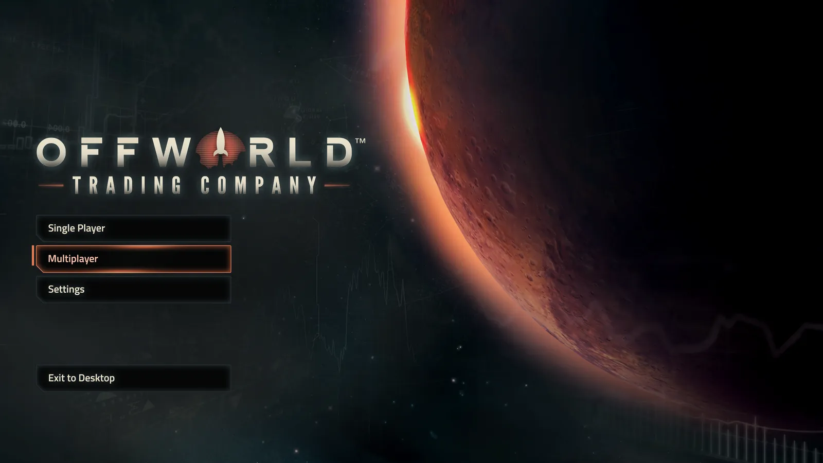 Main menu screen