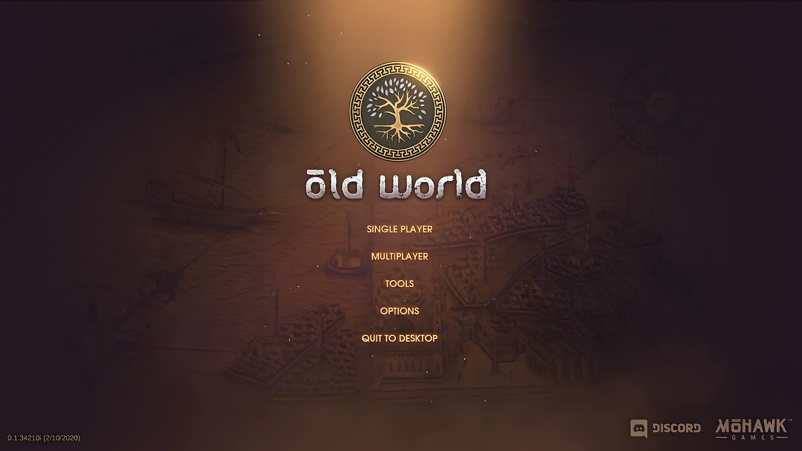 Old World main menu
